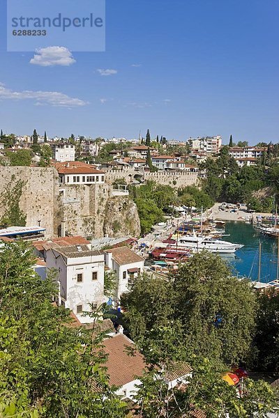 Hafen über Jachthafen Ansicht Erhöhte Ansicht Aufsicht heben Altstadt Anatolien Antalya Eurasien römisch Türkei