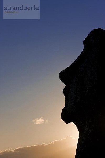 Stein Silhouette Statue Einsamkeit UNESCO-Welterbe Chile Moai Südamerika