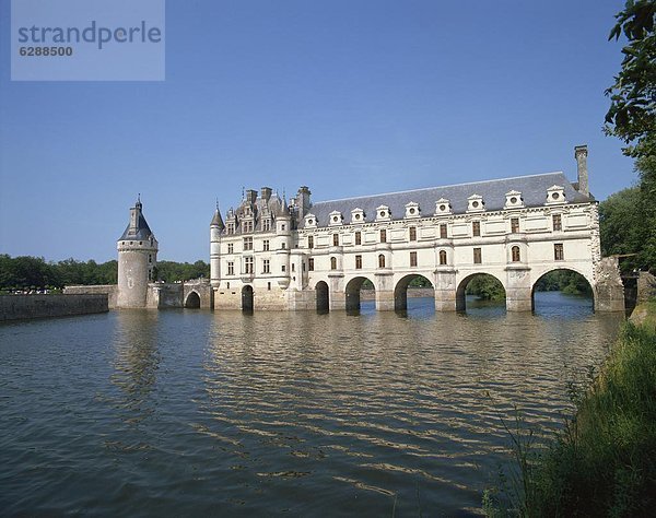 Frankreich Europa über Fluss Brücke Indre-et-Loire
