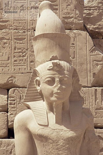 Nordafrika  Statue  UNESCO-Welterbe  Afrika  Ägypten  Tempel von Karnak  Karnaktempel