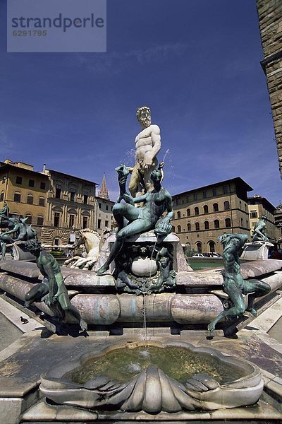 Europa  UNESCO-Welterbe  Florenz  Italien  Neptunbrunnen  Toskana