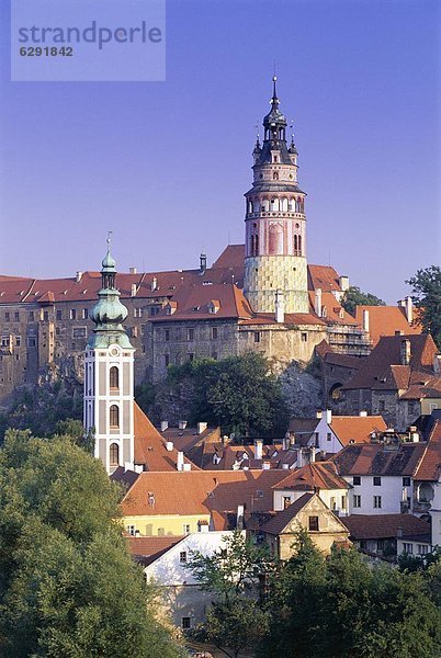 Europa  Tschechische Republik  Tschechien  Böhmen  Rundturm  UNESCO-Welterbe  Cesky Krumlov