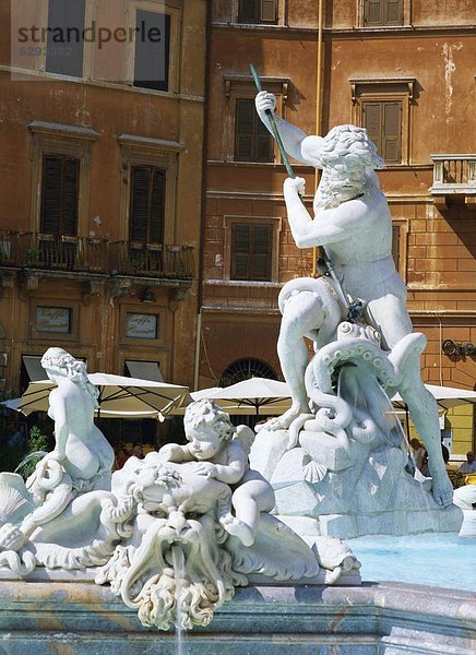 Rom  Hauptstadt  Europa  Latium  Italien  Neptunbrunnen  Piazza Navona