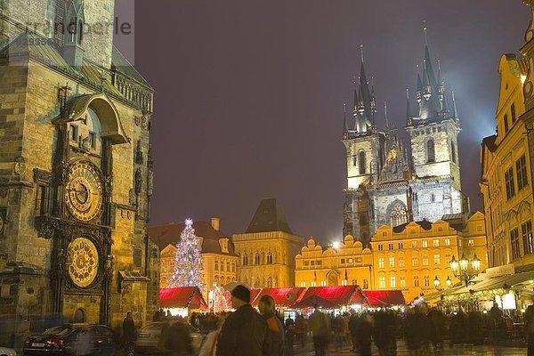 Prag  Hauptstadt  Europa  Stadt  Kathedrale  Quadrat  Quadrate  quadratisch  quadratisches  quadratischer  Zeit  Weihnachten  Tschechische Republik  Tschechien  Tyn  alt