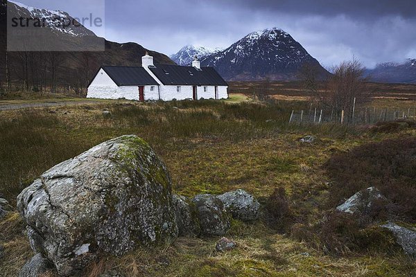Europa Großbritannien Freisteller Einsamkeit Highlands Moor Schottland