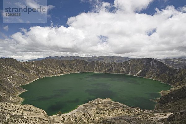 Wasser  grün  See  Wahrzeichen  Vulkan  Krater  tief  Ecuador  Südamerika