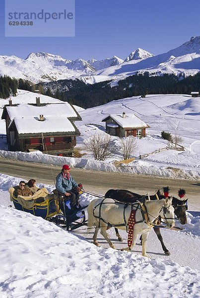Europa  Urlaub  Ski  Zeichnung  Schlitten  Westalpen  Arosa  Schweiz