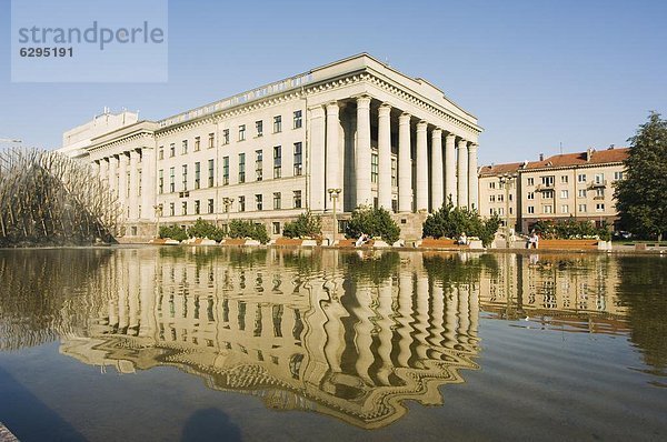 Vilnius  Hauptstadt  Wasser  Europa  Gebäude  Spiegelung  Parlamentsgebäude  Litauen