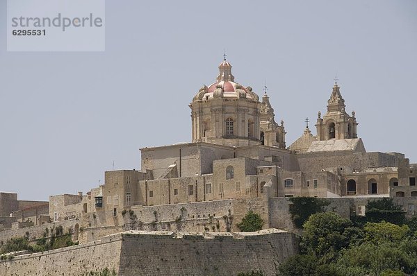 Kathedrale in Mdina  die Festung Stadt  Malta  Europa