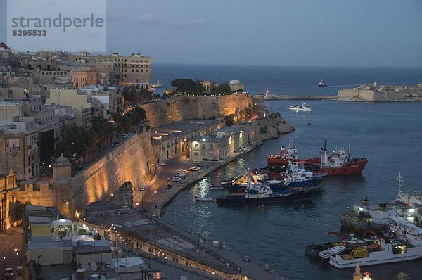 Hafen Valletta Hauptstadt Europa Ehrfurcht Garten Ansicht Malta