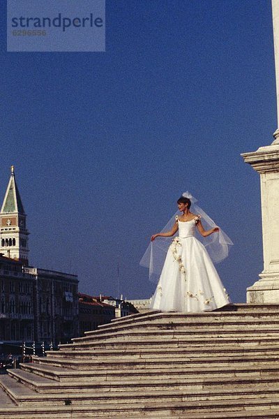 Bride on Steps  Venice  Italy (Grainy)