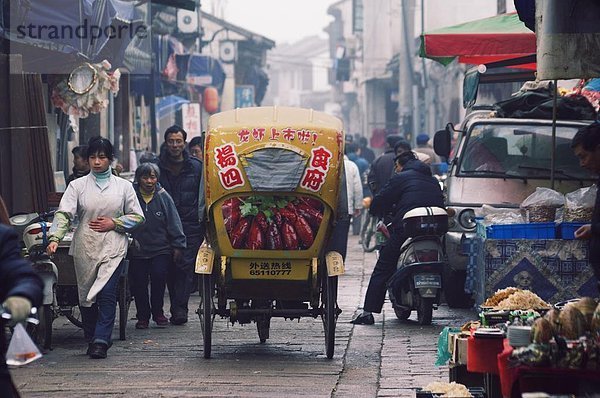 fahren  Straße  Dekoration  China  Asien  alt  Suzhou  Dreirad