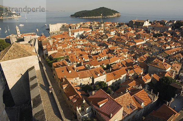 Stadtmauer Europa Adriatisches Meer Adria Kroatien Dalmatien Dubrovnik