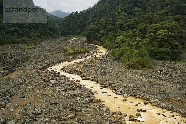 Wasser  Vulkan  fließen  Fluss  füttern  braun  Costa Rica  Schlick