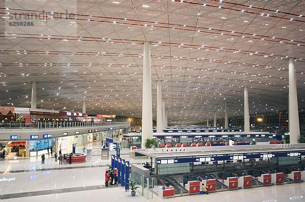 Anschnitt  offen  Gebäude  Flughafen  Peking  Hauptstadt  Abflughalle  Prüfung  3  Asien  Februar  neu  Sekunde