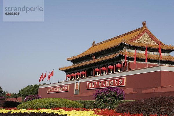 Großstadt Platz des Himmlischen Friedens Tiananmen-Platz verboten Eingang Himmel China Asien