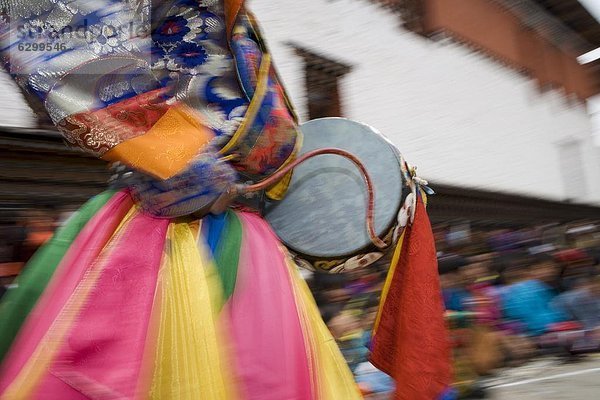 Buddhistische Festival (Tsechu)  Trashi Chhoe Dzong  Thimphu  Bhutan  Asien