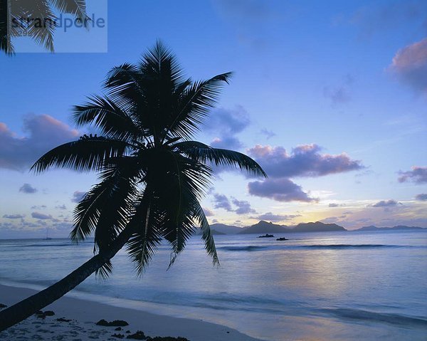 Sonnenuntergang  Afrika  Indischer Ozean  Indik  La Digue  Seychellen