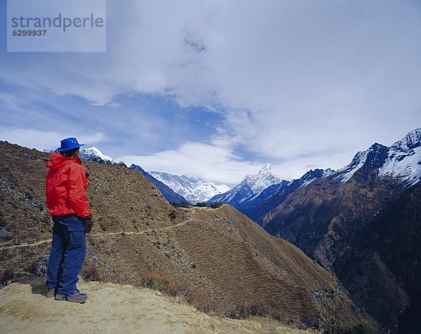 Berg  sehen  Bergwanderer  Himalaya  Namche Bazaar  Nepal