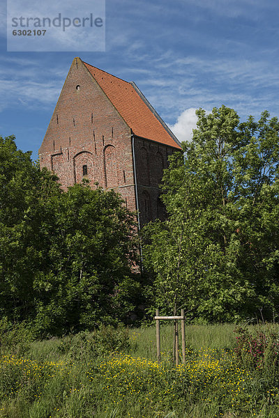 Schiefer Kirchturm von Suurhusen  im Guinness-Buch der Rekorde  Hinte  Ostfriesland  Niedersachsen  Deutschland  Europa  ÖffentlicherGrund