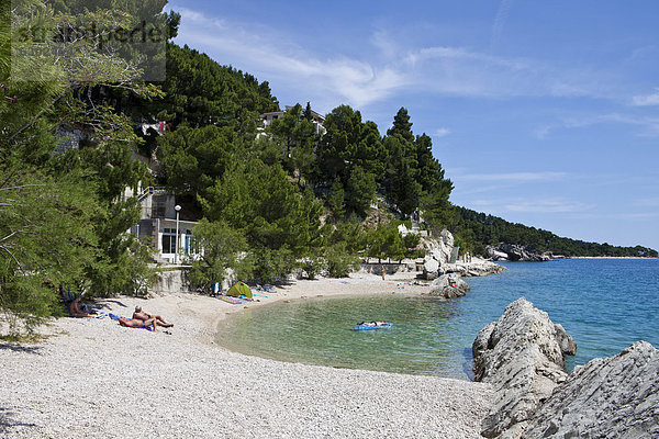 Strand bei Scit  Brela  Makarska Riviera  Dalmatien  Kroatien  Europa