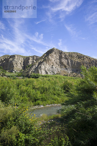 Landschaft am Rio Andarax unweit der Stadt Almeria  Andalusien  Spanien  Europa