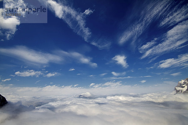 Wolkenmeer bei der Zugspitze  Tirol  Österreich  Europa