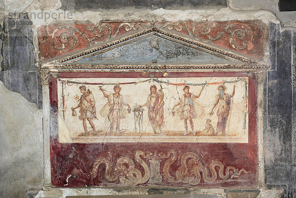 Gemälde im Thermopolium der Asellina  Weinstube  in der Via dell' Abbondanza  Pompeji  Kampanien  Italien  Europa