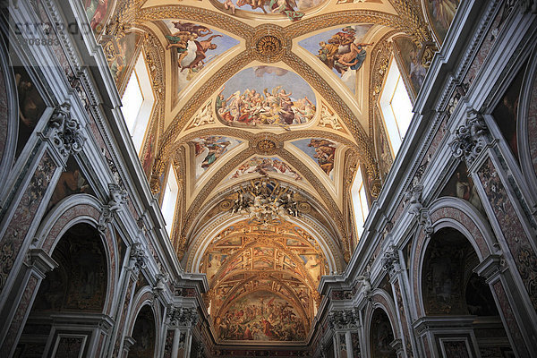 Decke der Kirche in der Certosa di San Martino auf dem Vomero oberhalb von Neapel  Kampanien  Italien  Europa