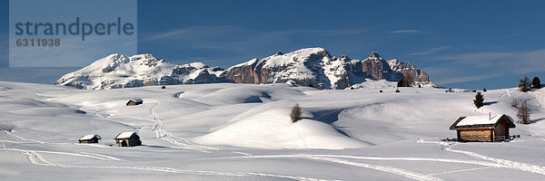 Winterlandschaft am Sellastock  Dolomiten  Südtirol  Italien