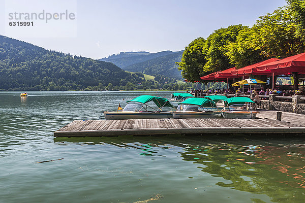 Bootsanlagestelle  Schliersee  Gemeinde Schliersee  Alpen  Bayern  Deutschland  Europa