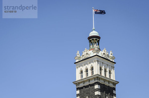 Turm  historische Bahnhofstation  Dunedin  Südinsel  Neuseeland  Ozeanien