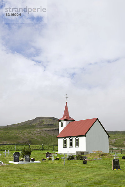 Kirche von BrjanslÊkur  Westfjorde  Island  Europa