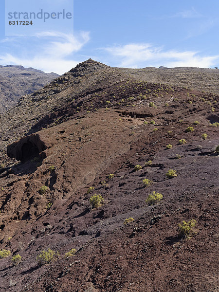 Vulkanisches Gestein am Sendero Quise  AlajerÛ  La Gomera  Kanarische Inseln  Kanaren  Spanien  Europa