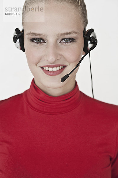 Geschäftsfrau mit Headset