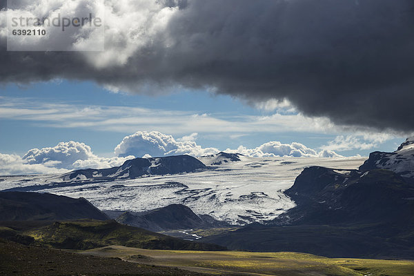 Gletscher Eyafjallajökull  Hochland  Island  Europa