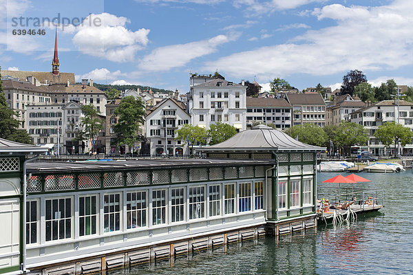 Europa Stadt Fluss alt Schweiz Zürich