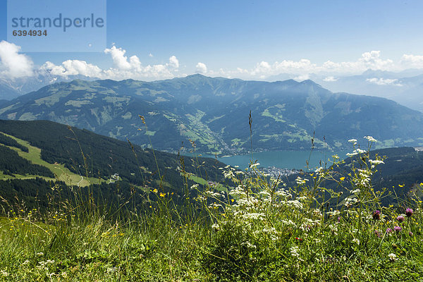 Blick von der Schmittenhöhe auf Zell am See  Hohe Tauern  Österreich  Europa