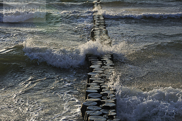 Europa Strand waschen über Ahrenshoop Ostsee Baltisches Meer Darß Deutschland Buhne Mecklenburg-Vorpommern