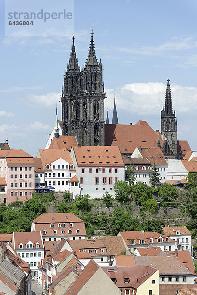 Blick auf Meißner Dom vom Turm der Frauenkirche  Meißen  Sachsen  Deutschland  Europa