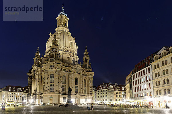Nachtaufnahme  Frauenkirche  Dresden  Sachsen  Deutschland  Europa