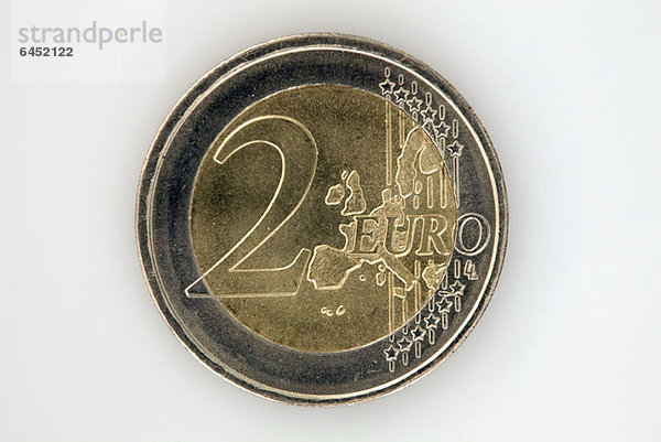 Eine Zwei-Euro-Münze  Nahaufnahme