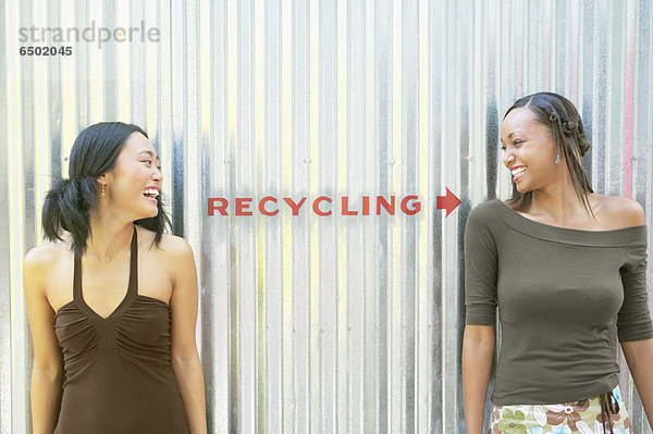 stehend  Freundschaft  Recycling  Zeichen  2  Signal