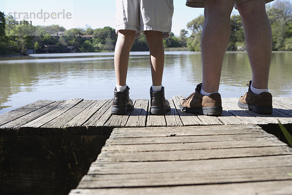 stehend Menschlicher Vater Sohn