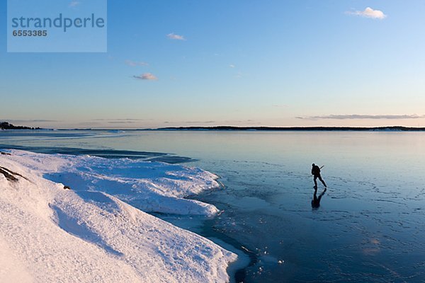 Eislauf  Mensch  See  gefroren