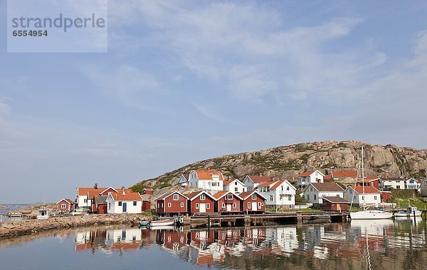 Hütte Spiegelung Meer angeln