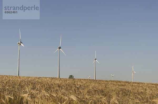 Germany  Saxony  View of wind turbine