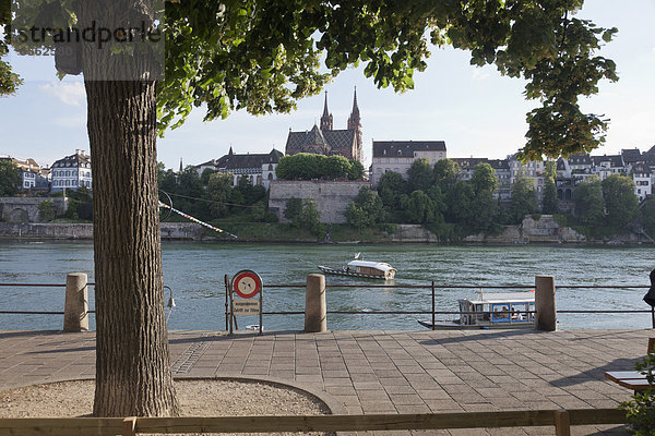 Schweiz  Basel  Blick auf Basel Münster über den Rhein