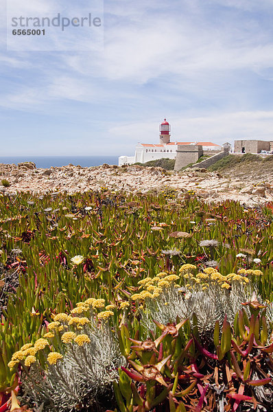 Portugal  View of lighthouse at Cabo de Sao Vicente