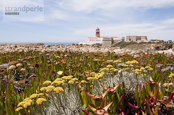 Portugal  Blick auf den Leuchtturm von Cabo de Sao Vicente